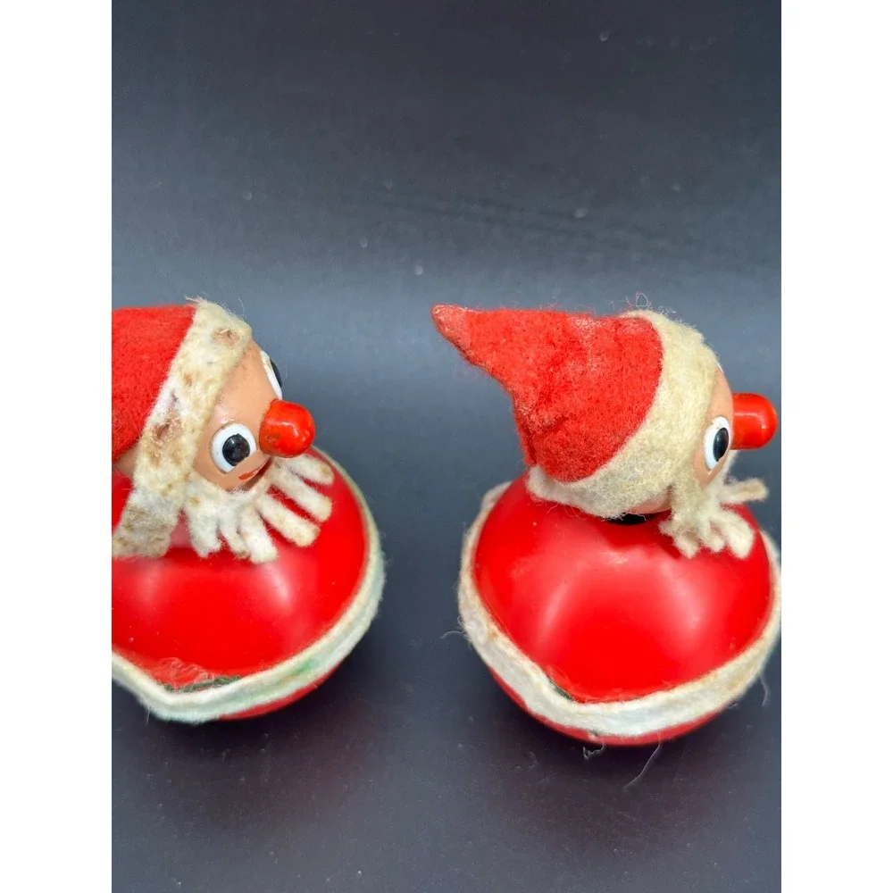Vintage West Germany Santa Bobble Heads 1950s‎ Roly Poly Christmas Figures